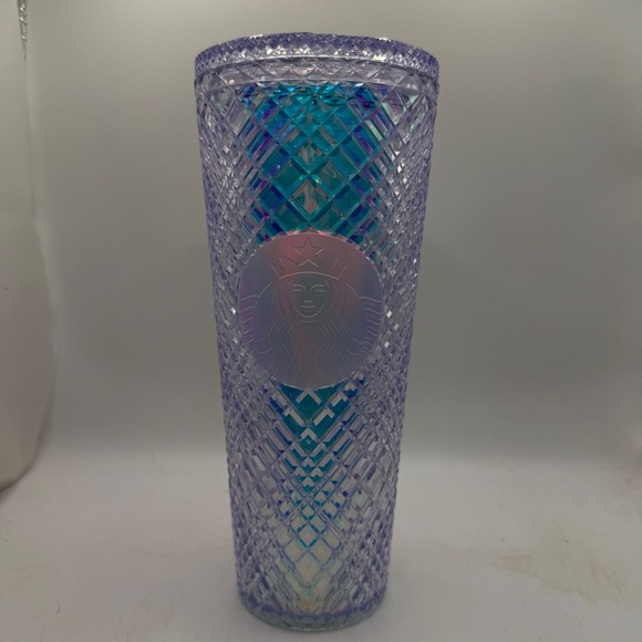 Starbucks Other - Starbucks 24Oz Iridescent Diamond Tumbler Cup Venti Cold Drink Reusable No Straw